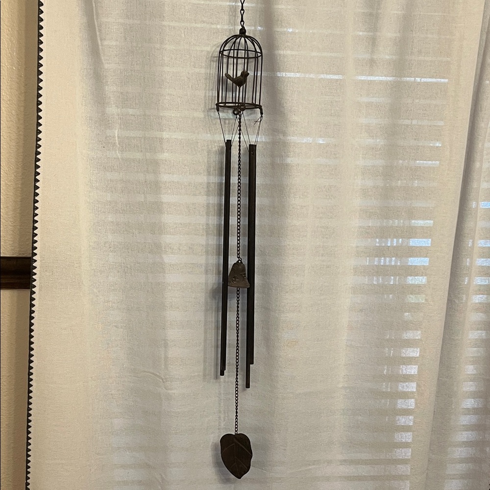 Rustic farmhouse Wind Chime with Birdcage Design